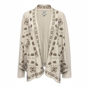 Lucky Brand Cream Patterned Women's Cardigan